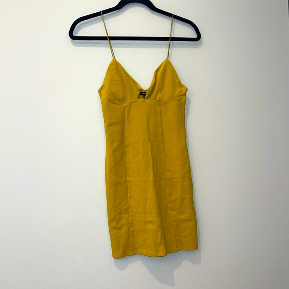 FOREVER 21 Small Mustard Mini Bodycon Cocktail Dress